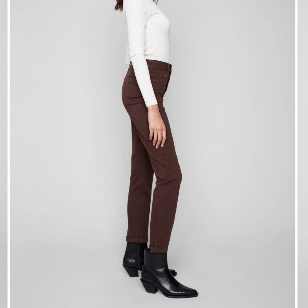 NWT Charlie B Cuffed Hem Twill Jeans - Mocha - Picture 2 of 10